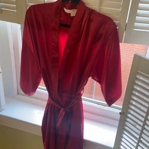 Victoria Secret Red Satin Robe